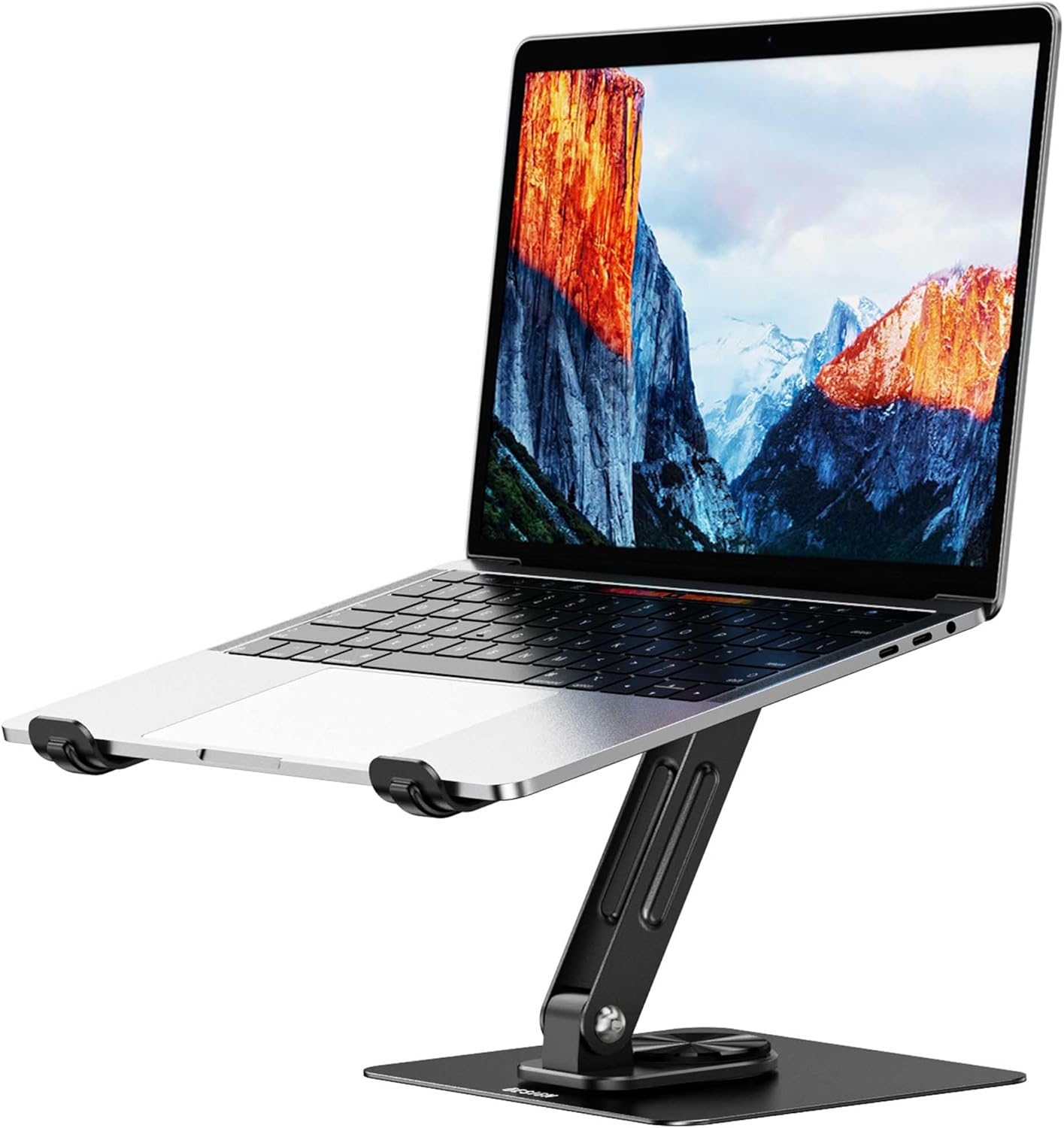 BESIGN LS12 Laptop Stand with 360° Rotating Base, Ergonomic Adjustable Notebook Holder, Riser Holder Computer Stand Compatible with Air, Pro, Dell, HP, Lenovo More 10-14" Laptops (Black)