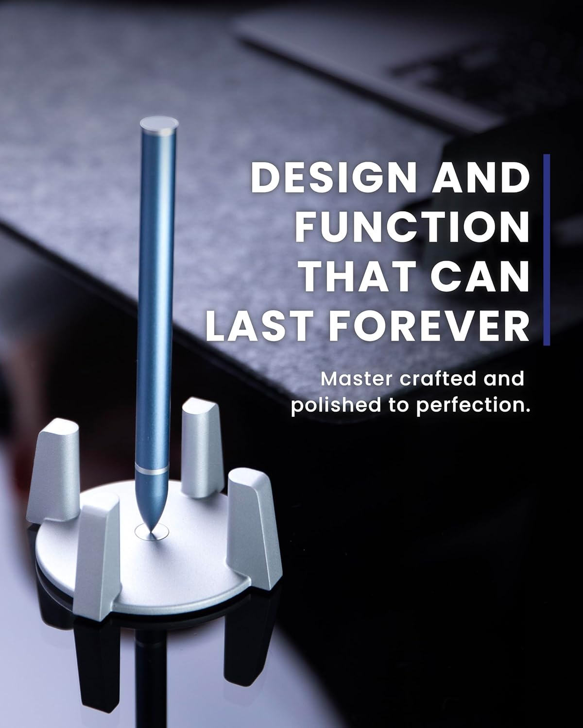 novium Hoverpen - Luxury Pen for Men & Women, Vertically Standing Executive Ballpoint Pen with Top Grade Free-Flowing Ink Refill, Metal Made, Unique Gifts, Luxury Pen for Men, Mens Gifts Ideas