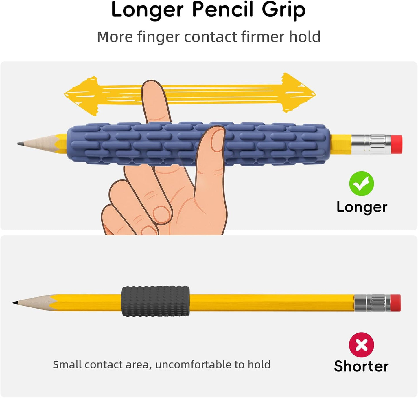 ELETIUO 4-Pack Sensory Fidget Pencil Grips,Textured Silicone Sleeves for Anxiety & Focus. Quiet Classroom & Travel Fidget Tool for Kids and Adults.Aids Fine Motor Skills,ADHD, Autism