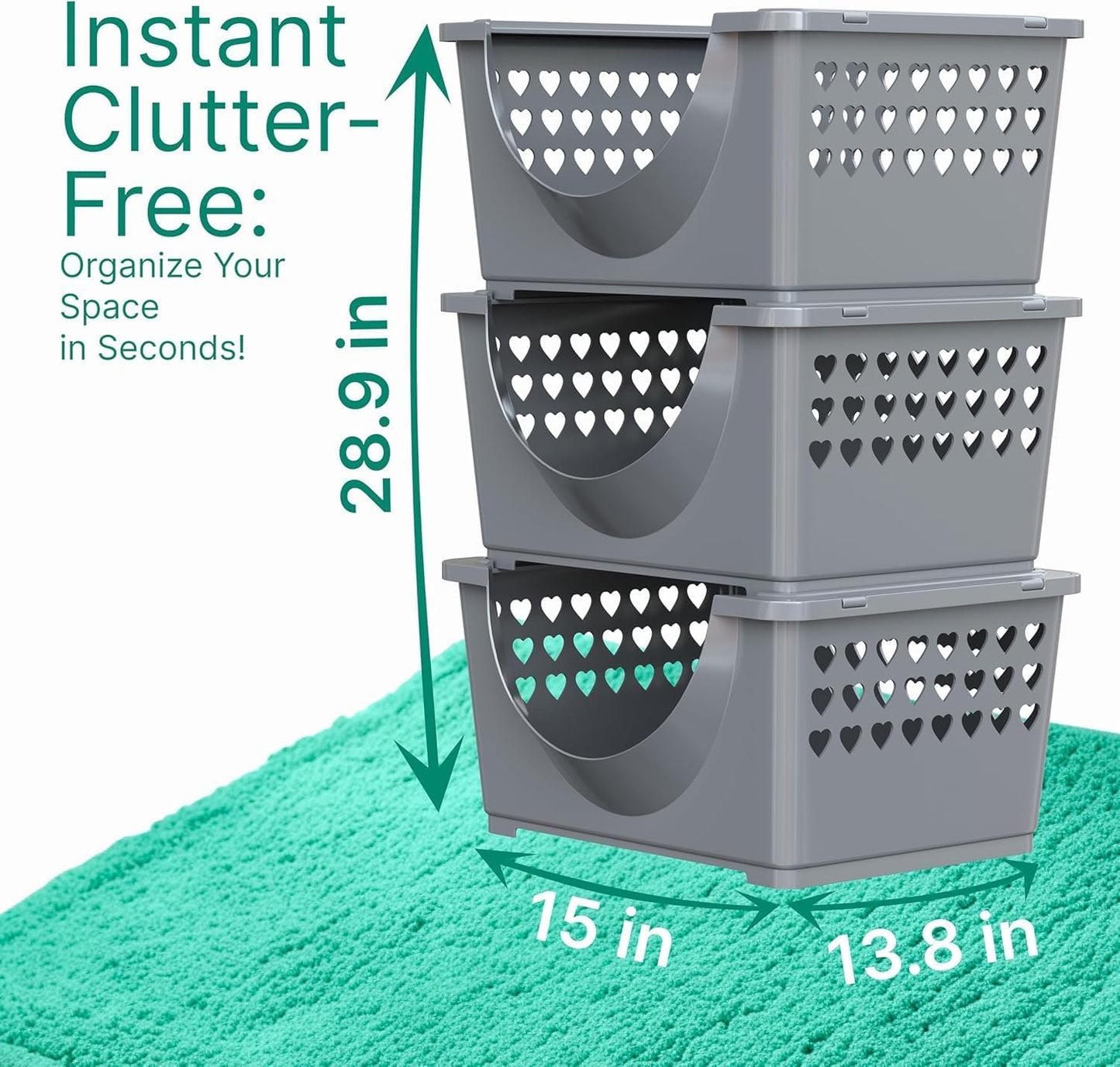 TidyFriend 3 in 1 Home Organization Kit – Stackable Storage Bins, Laundry Detergent Stand & Refrigerator Egg Drawer, Perfect Holiday Gift for Moms, Homemakers & Home Organization Lovers