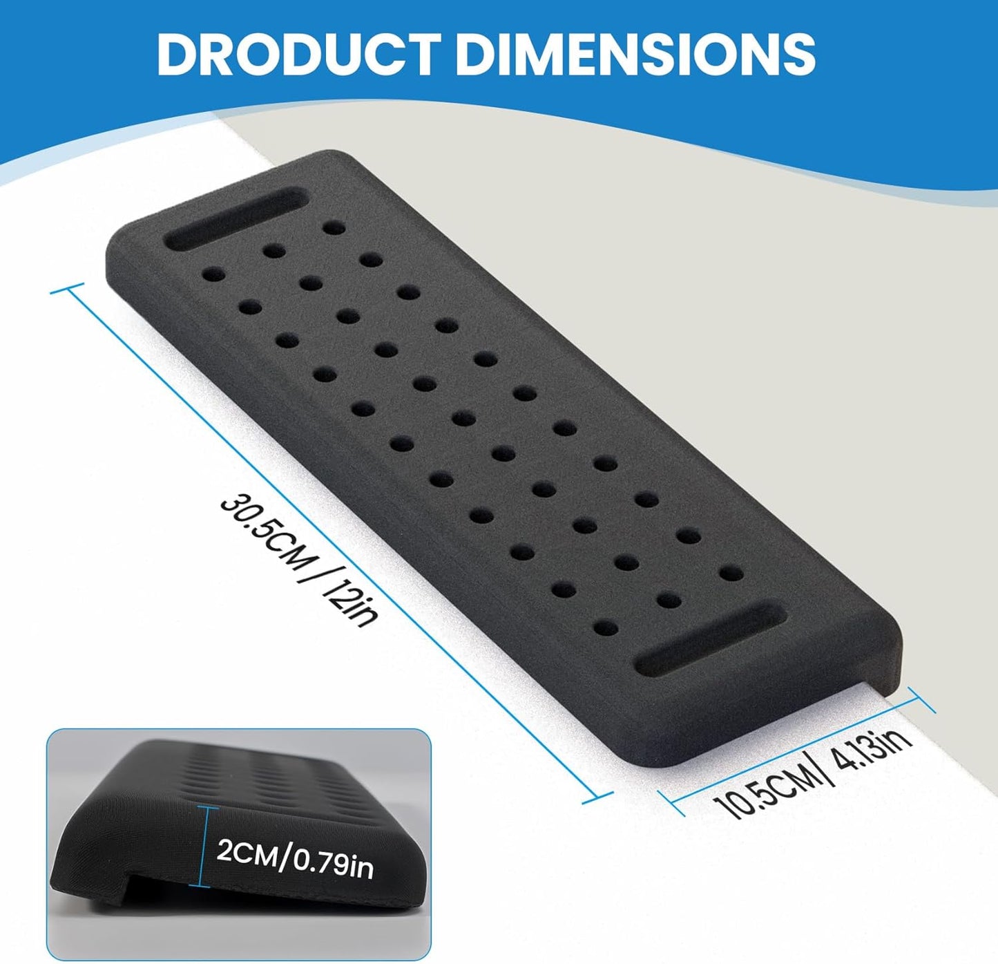 VAGAU L-Shaped Arm Rest for Desk, Memory Foam Elbow Support Padding Set with Non-Slip,2-Piece Ergonomic Desk Edge Cushion & Wrist Rest for Computer Keyboard, Office and Home Use (Black)