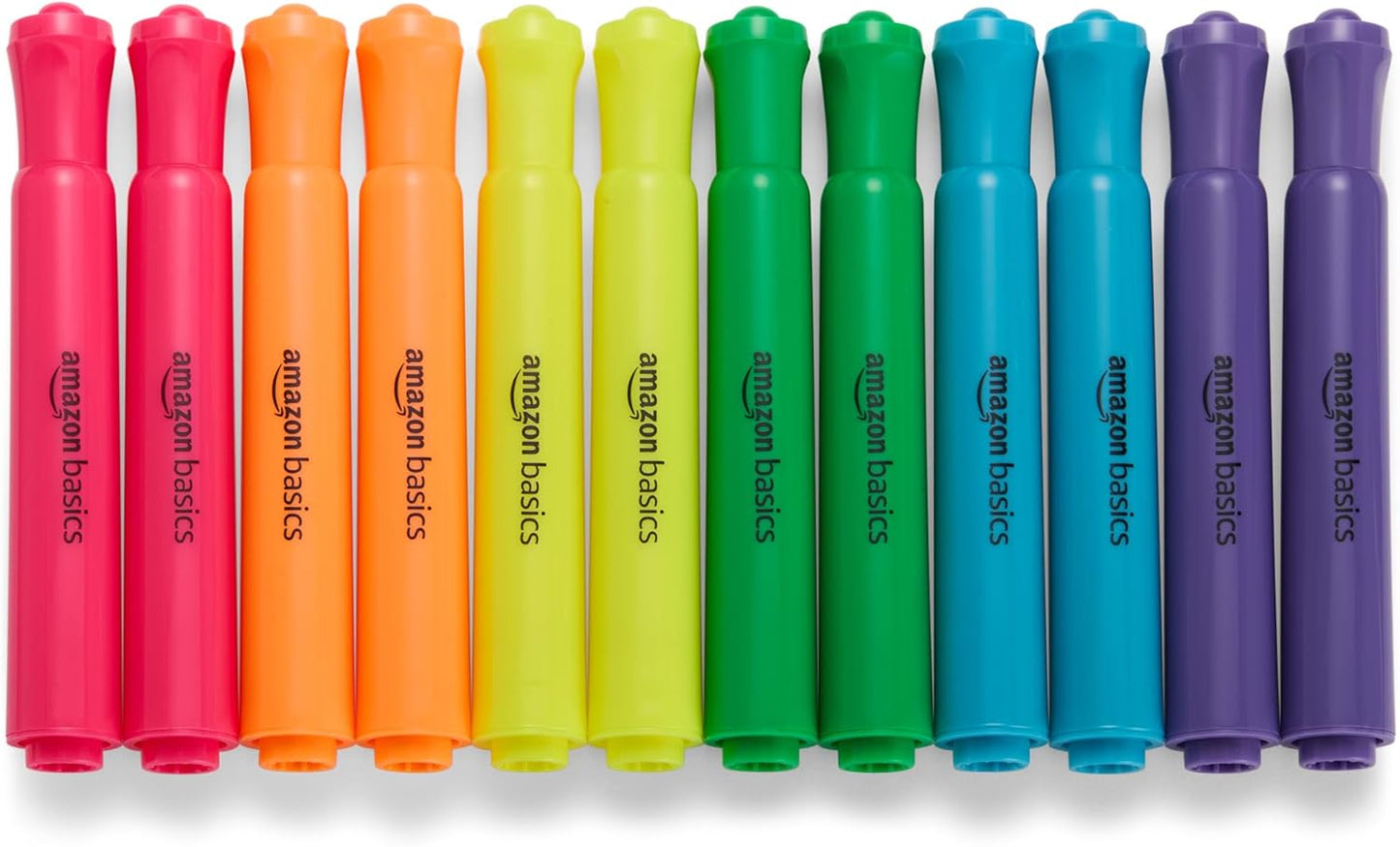Amazon Basics Highlighters 12 Pack, Assorted Colors, Chisel Tip,Bible Highlighter,Office and School Supplies