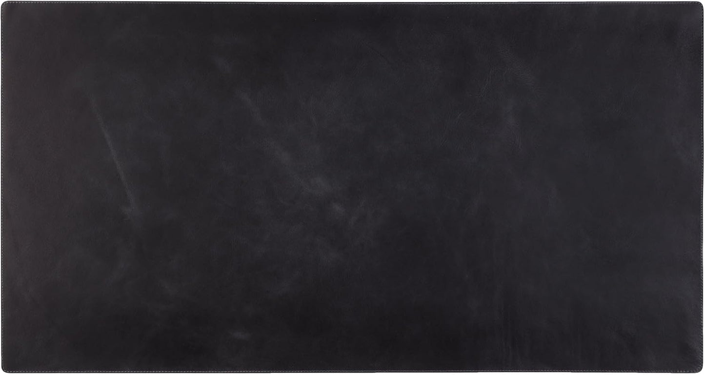 Leather Desk Mat - Executive Real Leather Desk Pad - Genuine Leather Office Desktop mat - Large (18 3/4" X 35 3/4") | Non-Slip Leather Desk Blotter