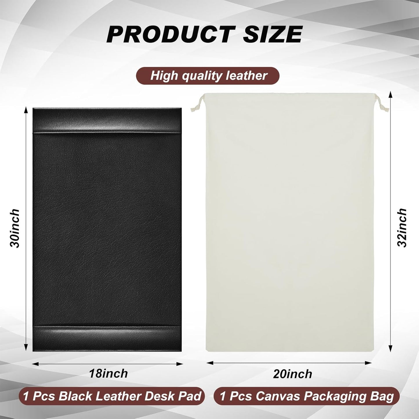 Leather Desk Pad Protector 30" x 18" Leather Desk Blotter with Side Rails Desk Mat for Office Home Workplace Desktop Writing Board Christmas Gifts for Dad Husband(Black)
