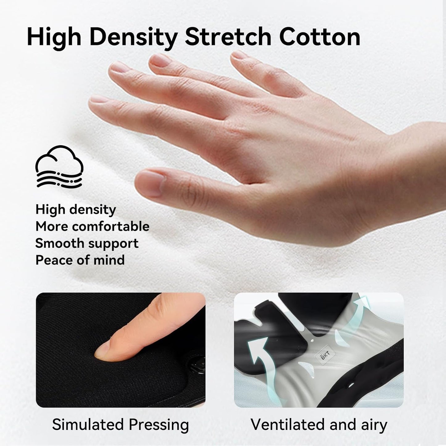 BKT Lumbar Support Seat Cushions Ergonomic Office Chair for Students Office Workers Nursing Mothers Long Sitting Outdoor Fishing Floor Chair (XL-Black)