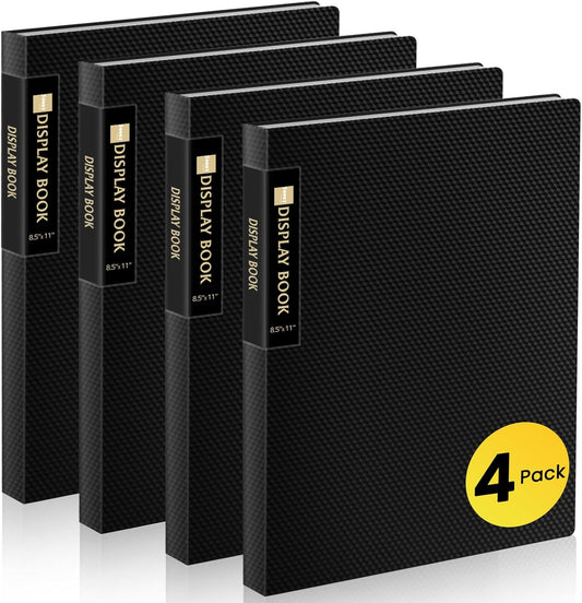 4 Pack Binder with Plastic Sleeves 18-Pocket, Displays 36 Pages, Sooez 8.5x11 Presentation Folders with Clear Sheet Protectors, Art Portfolio Binder for Certificate & Office Project Folder