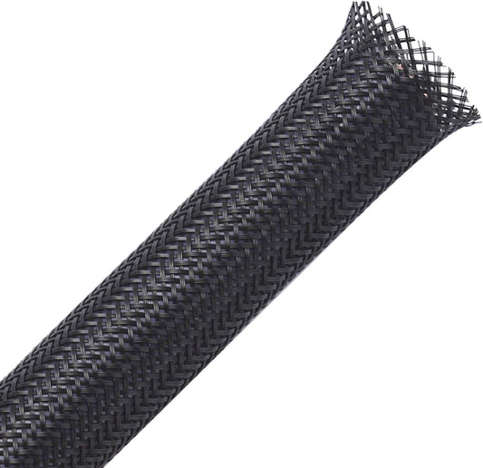100ft - 3/8 inch PET Expandable Braided Sleeving – Black – Alex Tech Braided Cable Sleeve