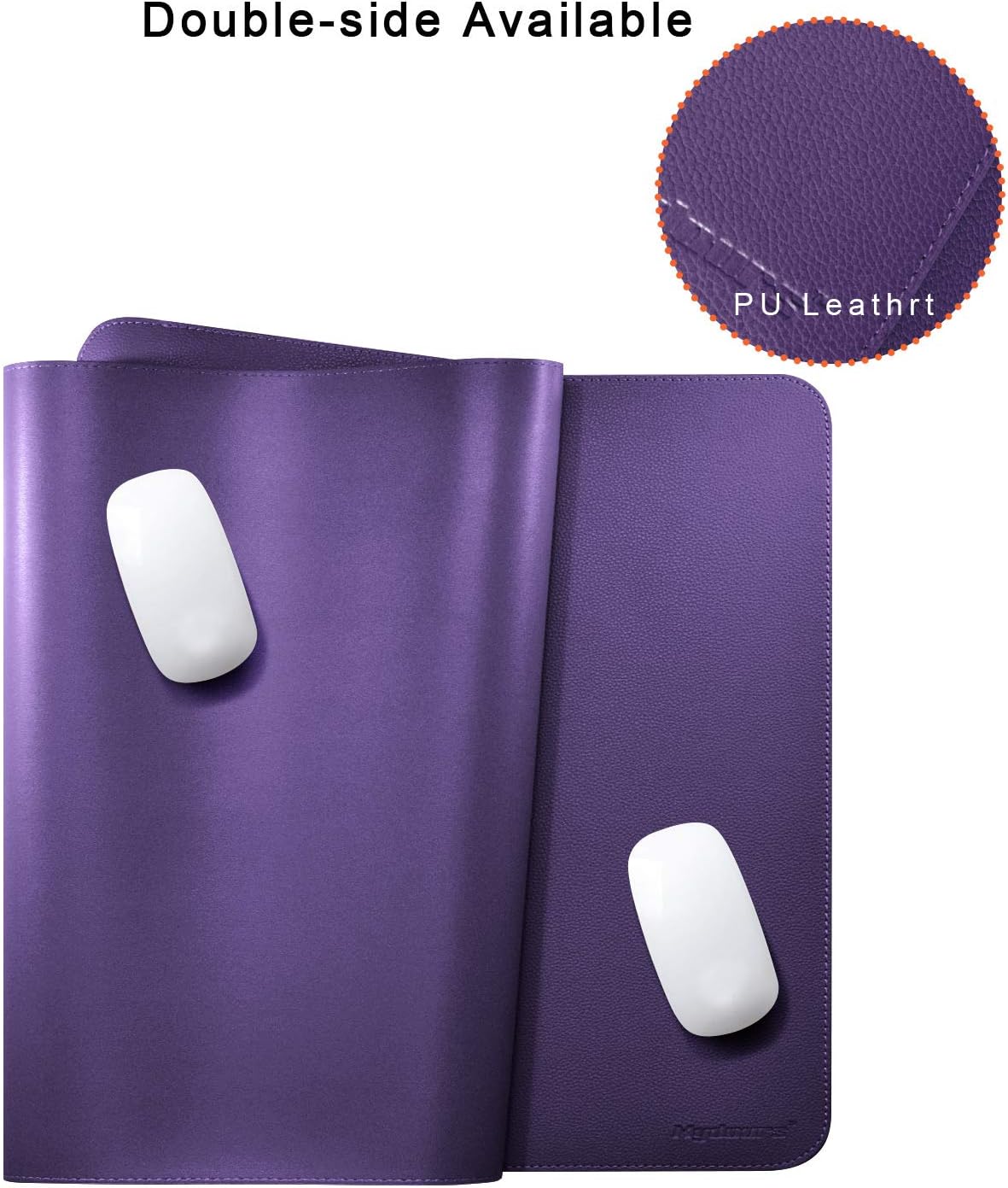 Mydours 38"x16" Large Desk Pad, Purple Desk Mat XL, PU Leather Desk Mat for Workspace & Decor, Durable Keyboard Mouse Pad for Home, Office, Writing & Gaming (Purple)