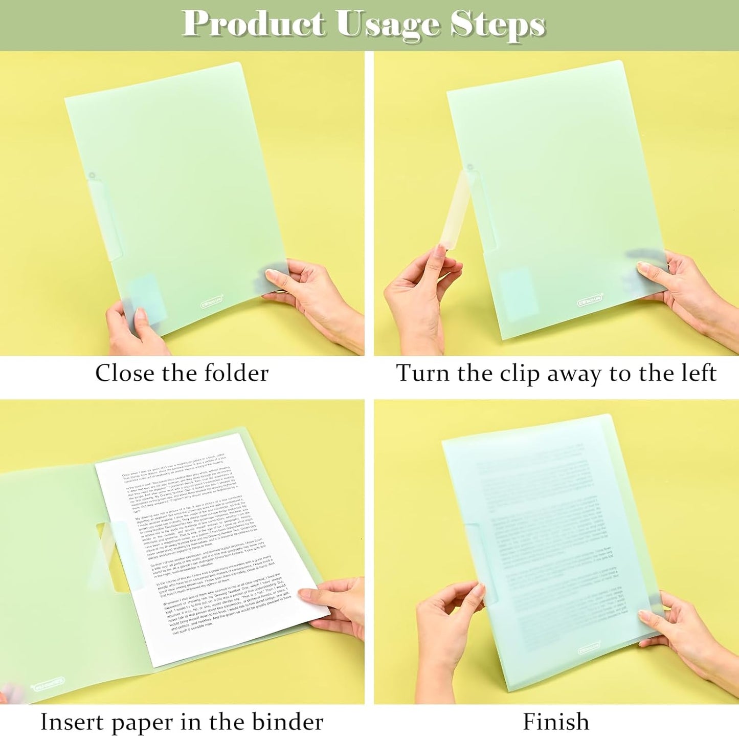 BAYTORY Plastic Folders with Swing Clip, Report Covers for A4 and Letter Size Paper, 5 Pack Presentation Binder for School Business, 30 Sheet Capacity/Pack (Multicolor)