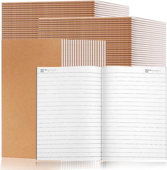 60PCS A5 Lined Composition Notebooks Bulk, 8.3x5.5 Inches Lined Paper Journaling Notebooks, 60 Pages Lined Kraft Notebook Set for Work, School, Student,Kids and Writing
