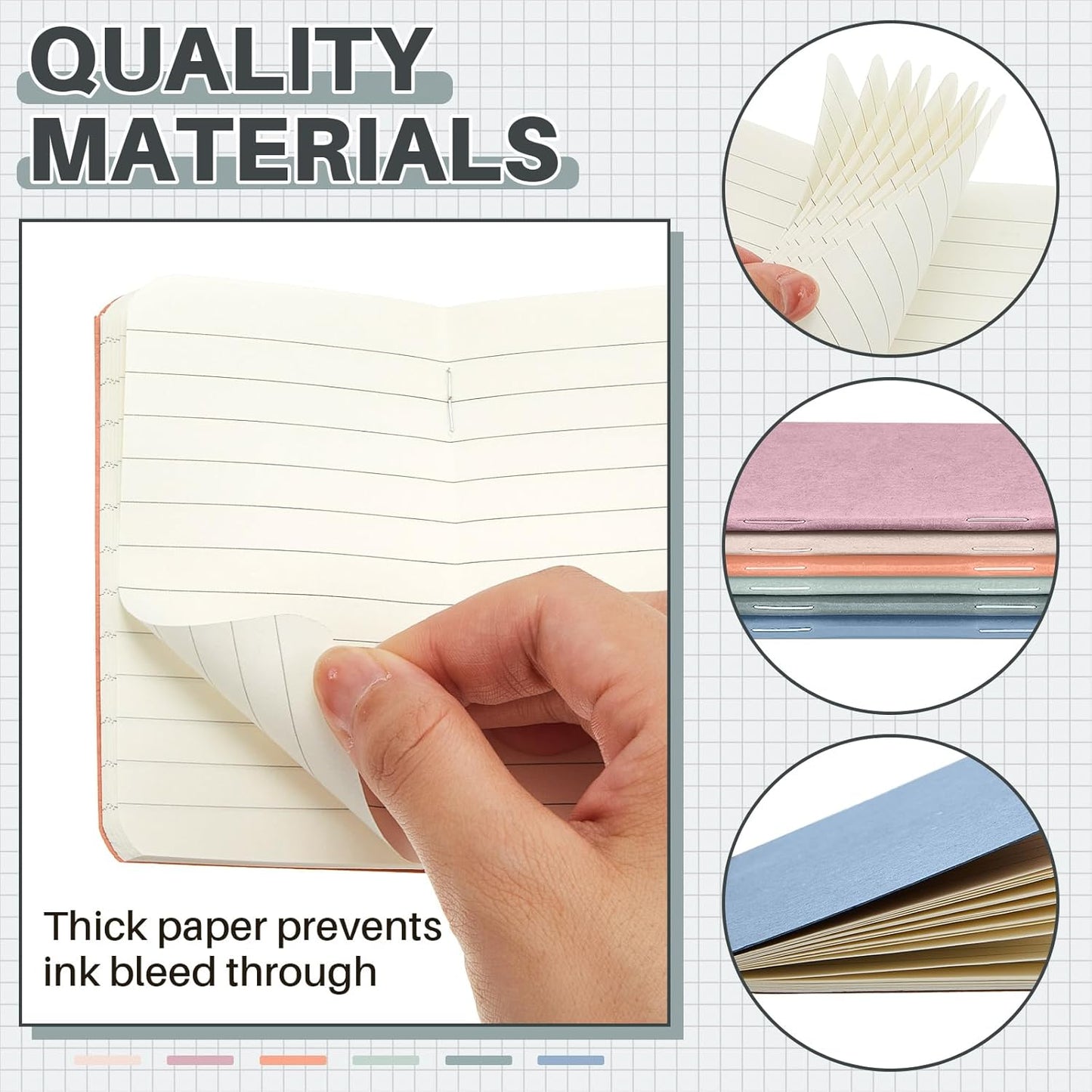 Outus 36 Pcs Pocket Notebook Mini Journal 2.5" x 4" Kraft Paper Mini Notepad Bulk Softcover Pocket Notepad Memo Diary Subject Notebooks for Student Traveler School(Morandi Color, Blank Cover)