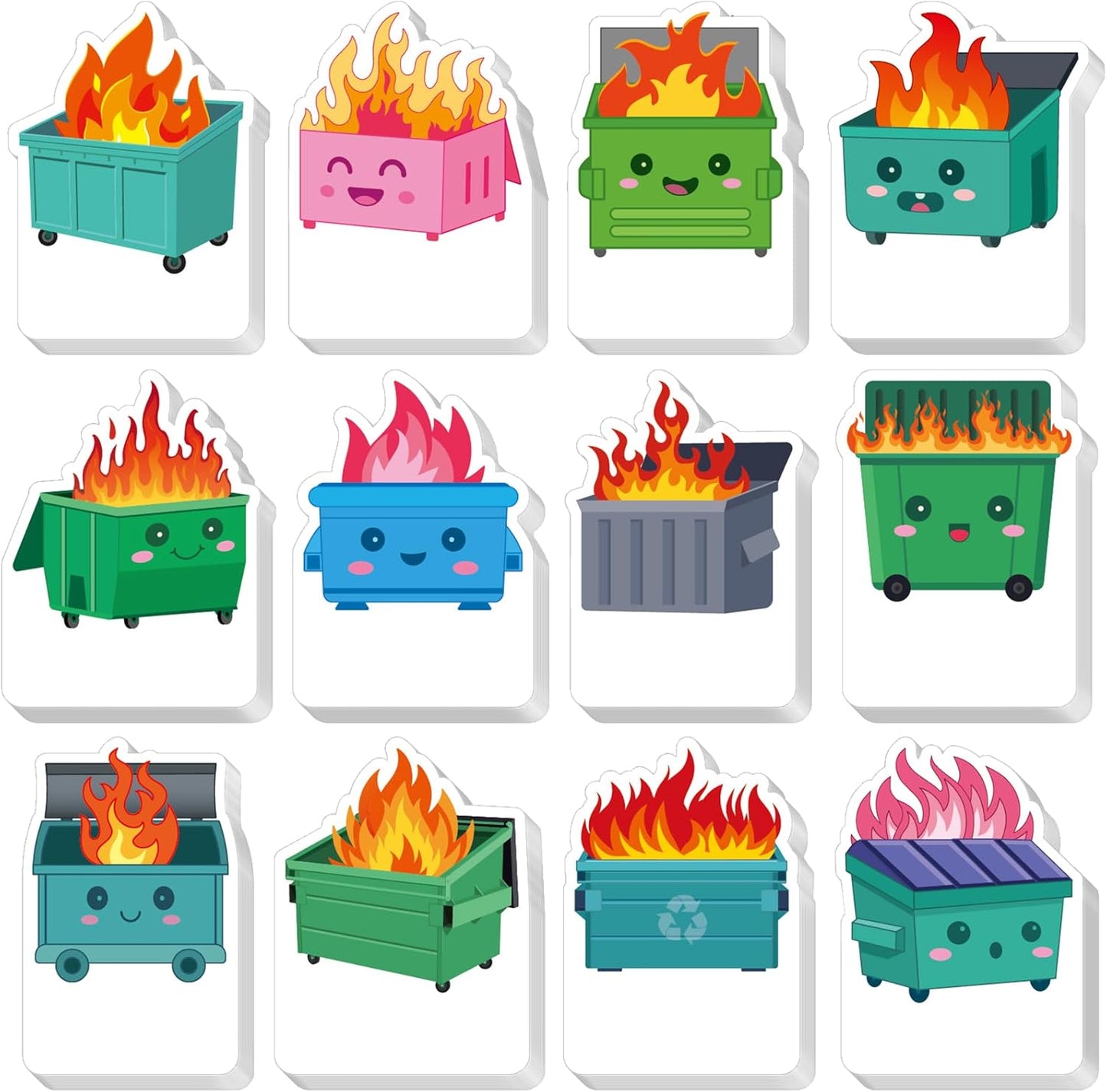 Yinder 24 Pads Cute Sticky Notes Fun Kawaii Animal Sticky Notes Pads Bulk Cartoon Memo Self Adhesive Gift for Christmas Veterinary Office School Tab Party Supplies(Dumpster)