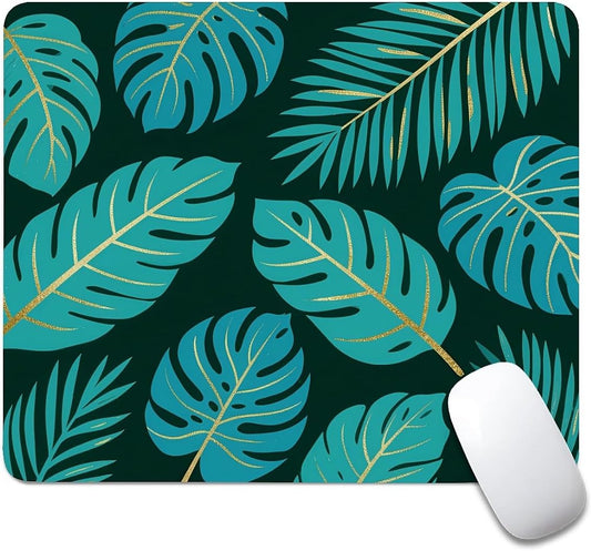 Square Mouse Pad Tropical Plants 2, Personalized Premium-Textured Custom Mouse Mat Design, Washable Mousepad Cloth, Non-Slip Rubber Base Computer Mouse Pads for Wireless Mouse