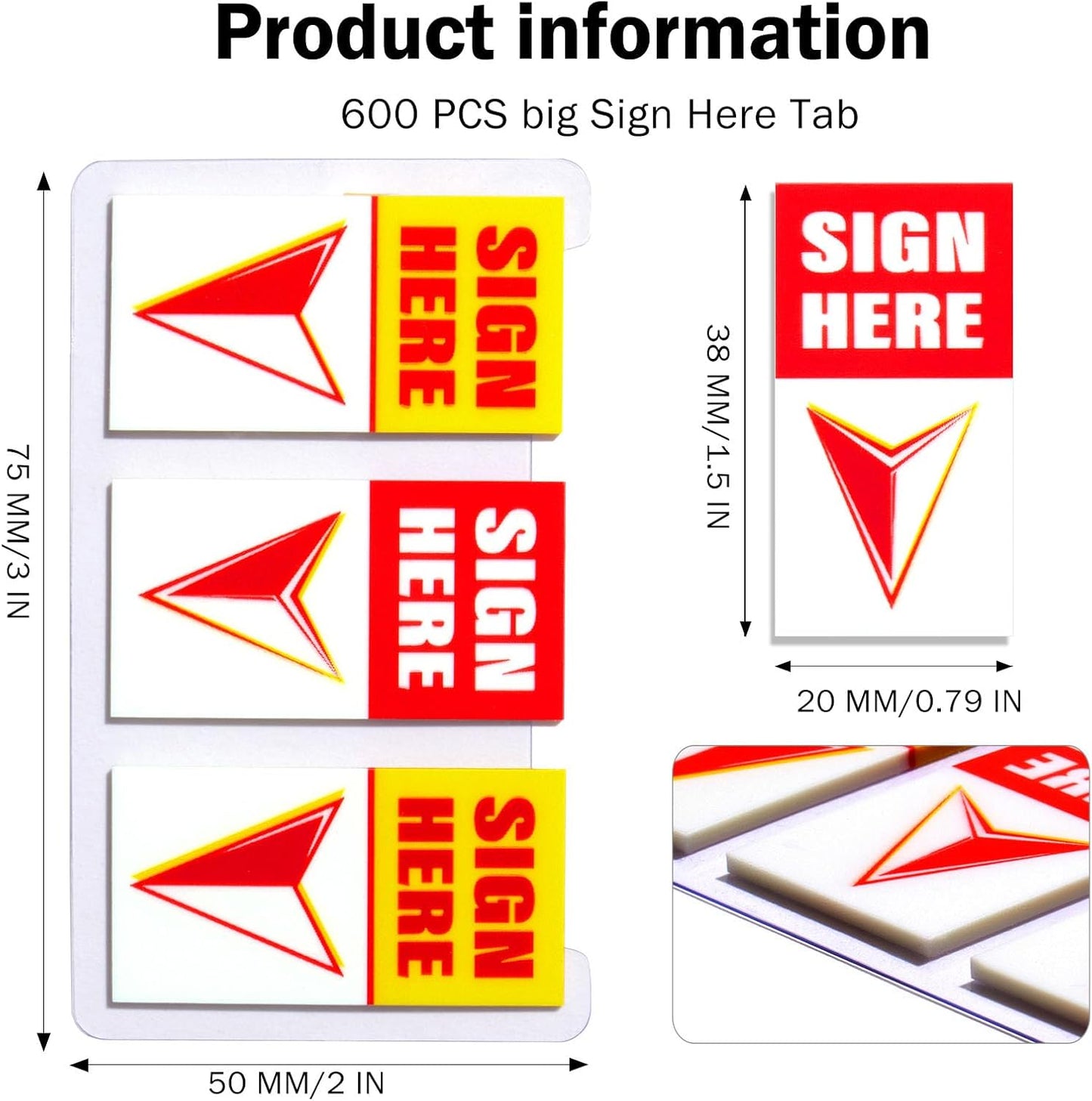 Sign Here Index Marker, Assorted Colors Sign Here Tabs Sign Post Here Index, Flags Vital Signs Sticky Notes for documents notebooks Contracts, Books,Files or Notary Supplies
