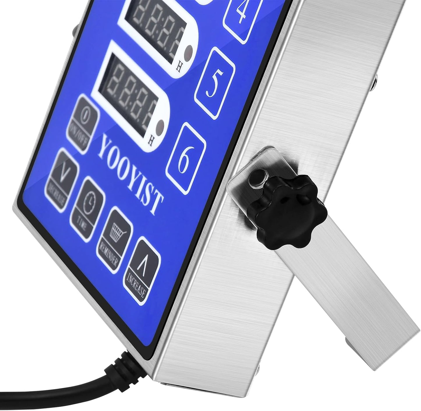 Precision Kitchen Timers for Cooking – 6 Channel Commercial Kitchen Timer Restaurant Kitchen Supplies – Stainless Steel Digital LED Chef Cooking Timer – Reminder Function, Loud Alarm, Blue