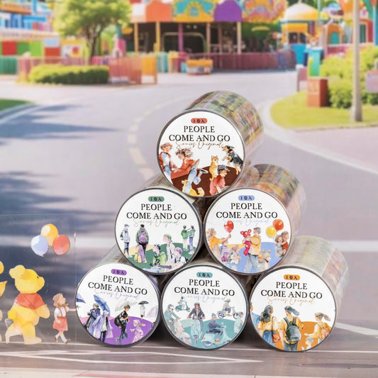 Alideco 6pcs Decorative Adhesive Tapes Vintage Urban Figure PET Tape Great for Bullet Journal Supplies, Arts, Scrapbook, DIY Crafts, Planners (renlairenwang)