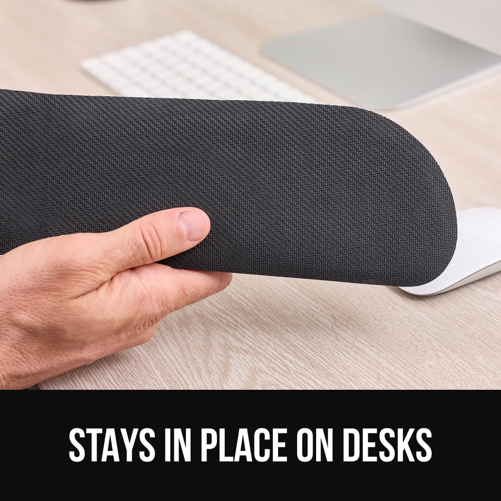 GORILLA GRIP Silky Memory Foam Keyboard Wrist Rest for Computer and Mouse, Typing Support Pad, Desk Office Supplies, Gaming Accessories, Hand & Arm Mousepad Cushion and Coaster, Stocking Stuffer Black