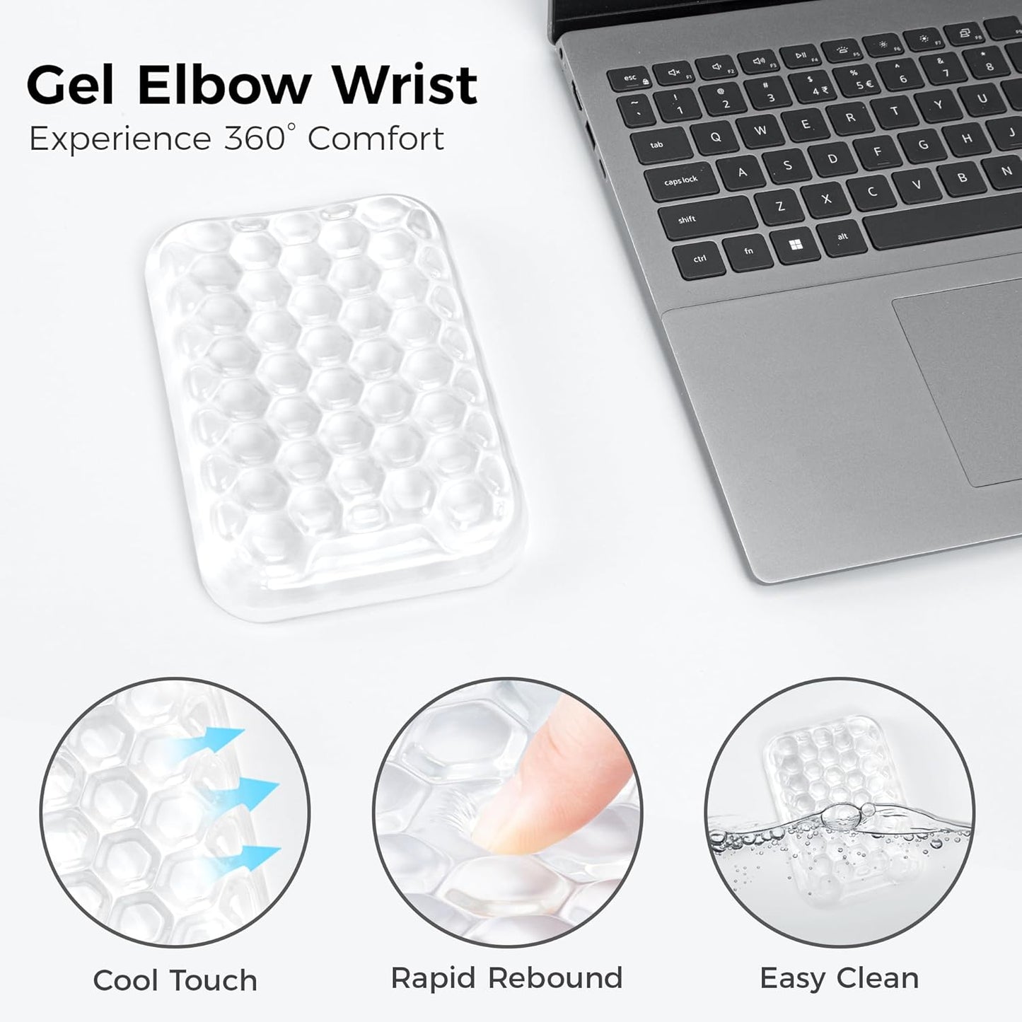 Ospelelf Ergonomic Elbow Pad, Gel Keyboard Wrist Rest Support for Office Desk, Arm Wrist Pad for Typing Pain Relief, 1 Pack