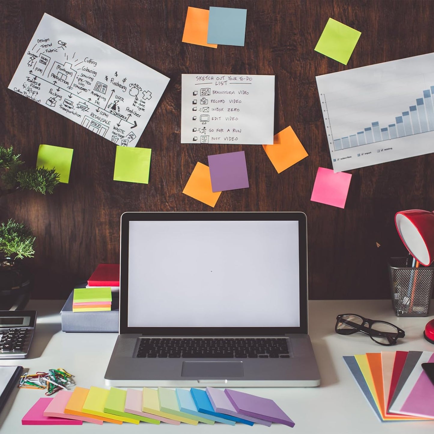 (12 Pads) Sticky Notes 3x3 Inches,Bright Colors Self-Stick Pads, Easy to Post for Home, Office, Notebook