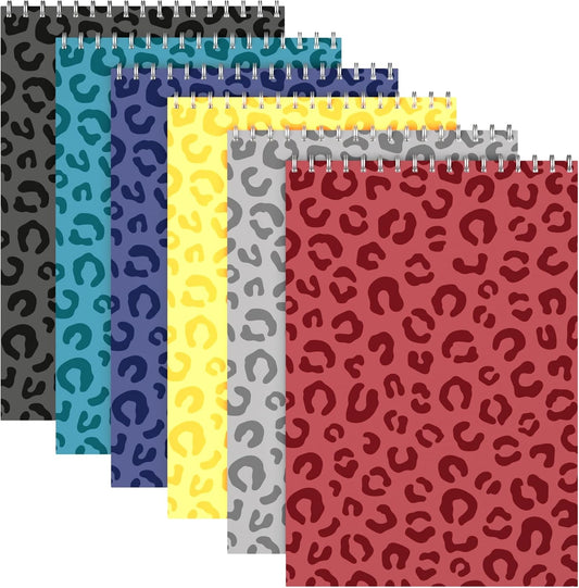 Steno Pads Spiral 6x9 Assorted Colors Notebooks for Work, 80 Sheets Top Spiral Notepad Stenographer Steno Books (6 Pack, Bold Colors)