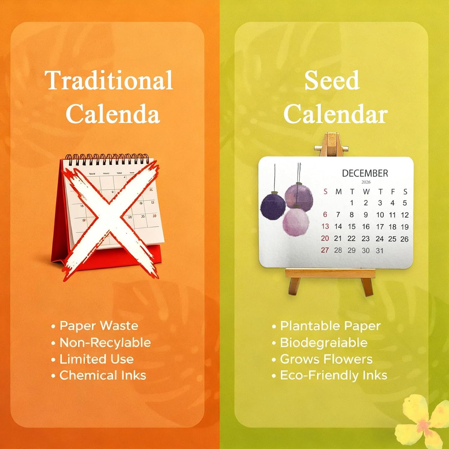 Plantable Seed Calendar 2026, Eco-Friendly Plantable Love Seed Calendar 2026,Perfect Modern Greening Calendars Planner, Month Biodegradable Paper Planner, for Garden and Decor