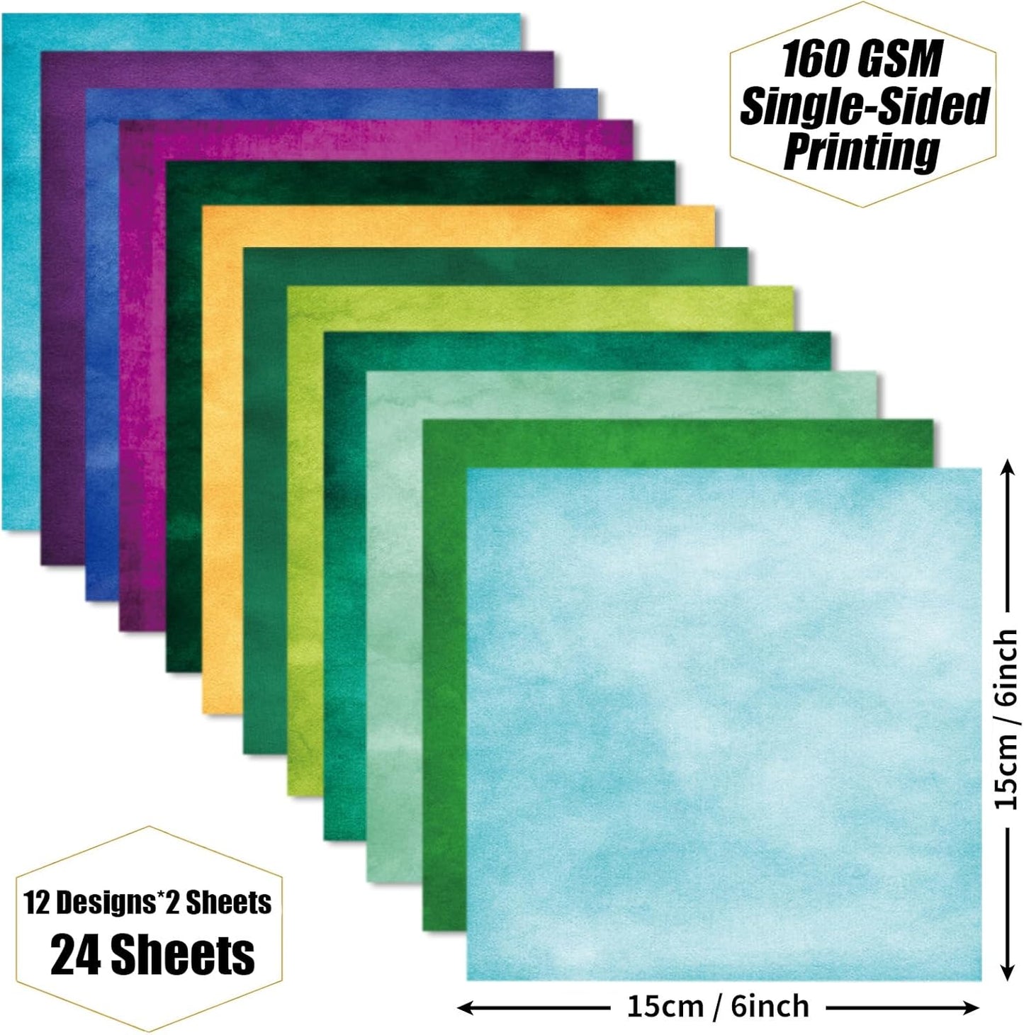 Colorful Scrapbook Paper Pad,6x6 Multi Color Single-Sided Colored Paper for Scrapbooking Bullet Journals Planners Aesthetic Room Wall Album Art Journaling