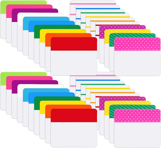 Jovitec 800 Pcs Tabs 2 Inch Sticky Index Tabs Writable and Repositionable File Tab Flags Colored Page Markers Labels for Reading Notes, Books and Classify Files 40 Sets(Novelty Colors)