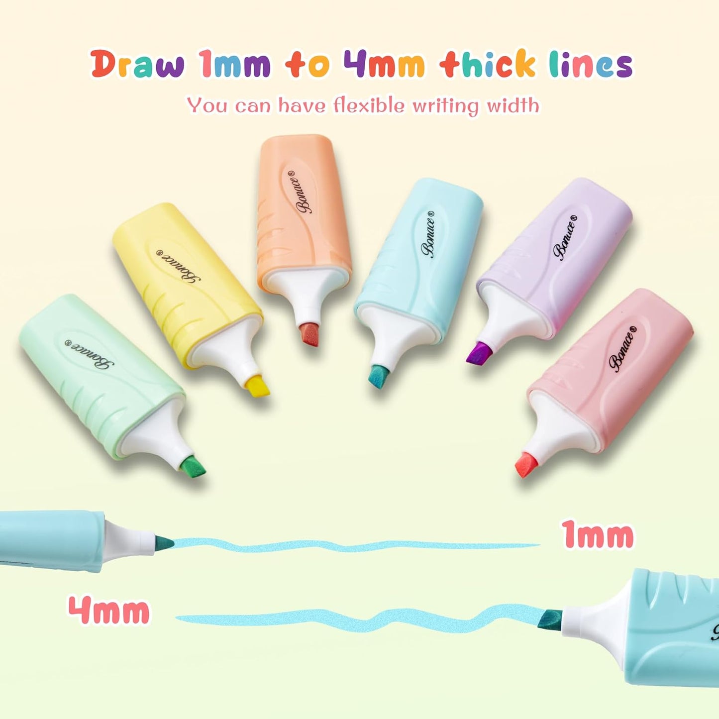 6 Pcs Shell Shape Cute Mini Highlighters Pen Pastel Color Chisel Tip Kawaii Gift Highlighter Marker