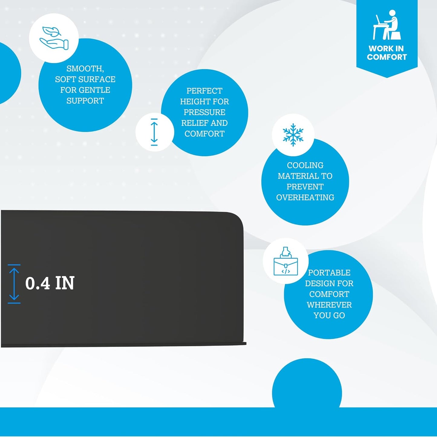 Technogel Ergonomic Elbow Pads (Set of 2) – Portable Gel Cushions for Remote Work & Flexible Desks – Relieves Shoulder, Arm & Wrist Pain – OEKOTEX 100 Certified, Made in Germany (Black)