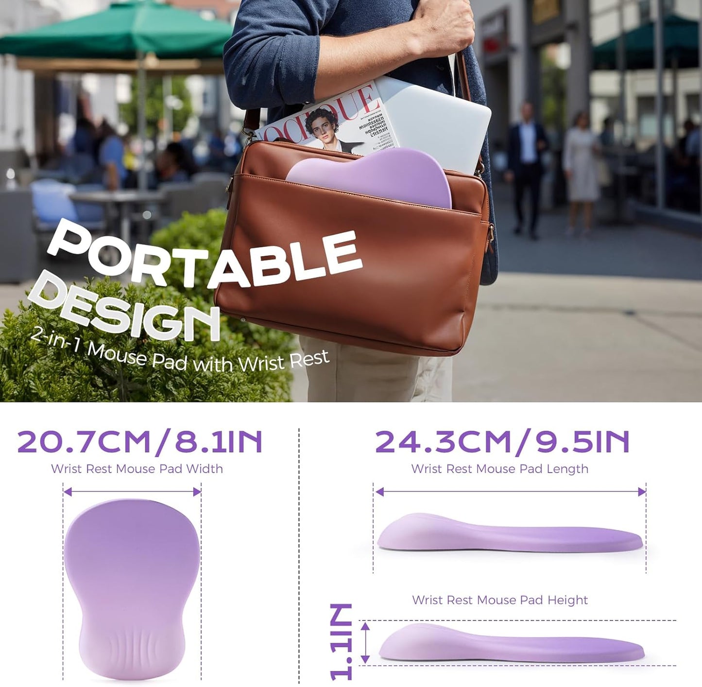 Ergonomic Mouse Pad with Wrist Rest - Mousepad Wrist Support, Memory Foam with Massage Design Wrist Rest for Mouse