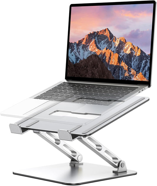 Ergonomic Laptop Stand, Dual-Bar Support & Height Adjustable Laptop Riser Holder for Desk, Ventilated & Portable Computer Notebook Stand Mount, Compatible with MacBook Air Pro/Dell/HP (10"-16")