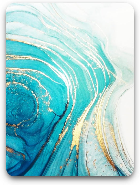 Small Mouse Pad, Mini Mouse Pad 6 x 8 Inch, Thick Rubber Waterproof Mouse Mat, Cute Mousepad for Women Men Kids Wireless Mouse Mini Laptops Keyboard Tray Home Office Travel, Teal Gold Marble