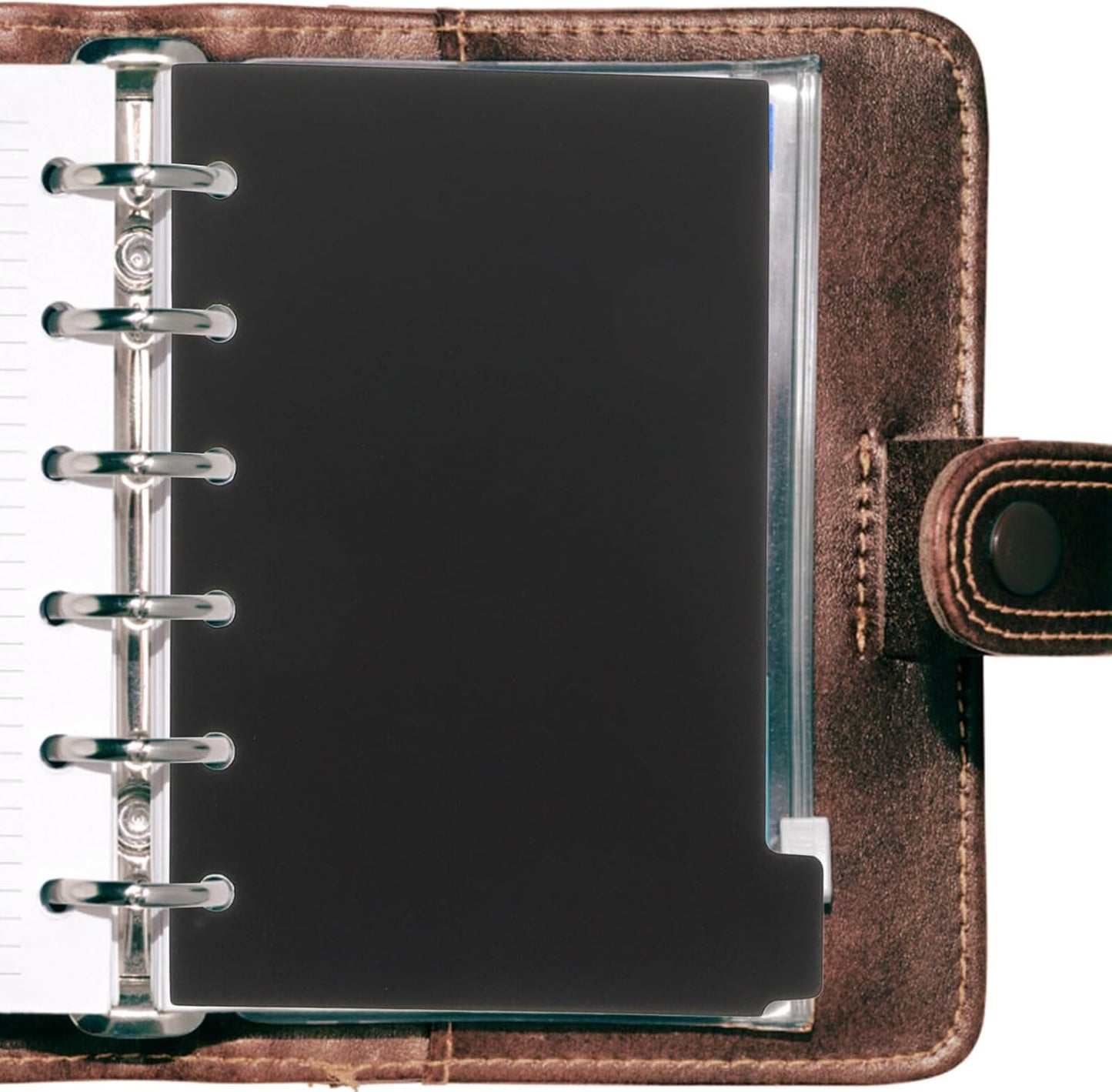 FUOYLOO 6 Sheets Sturdy Binder Dividers with Tabs for Ring Binders Notebook Indexing Pages Black Organizer Inserts for Planners and Notebooks