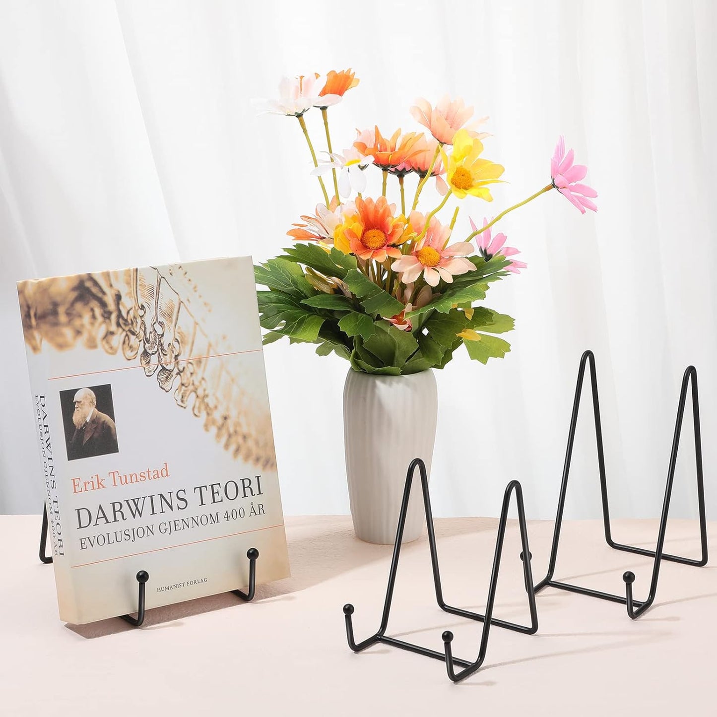 Mixweer 12 Pcs Book Stands for Display Metal Picture Frame Stand Book Plate Picture Holder Easels Photo Holder for Decorative Display(4.3 Inch, 6 Inch, 8 Inch,Black)