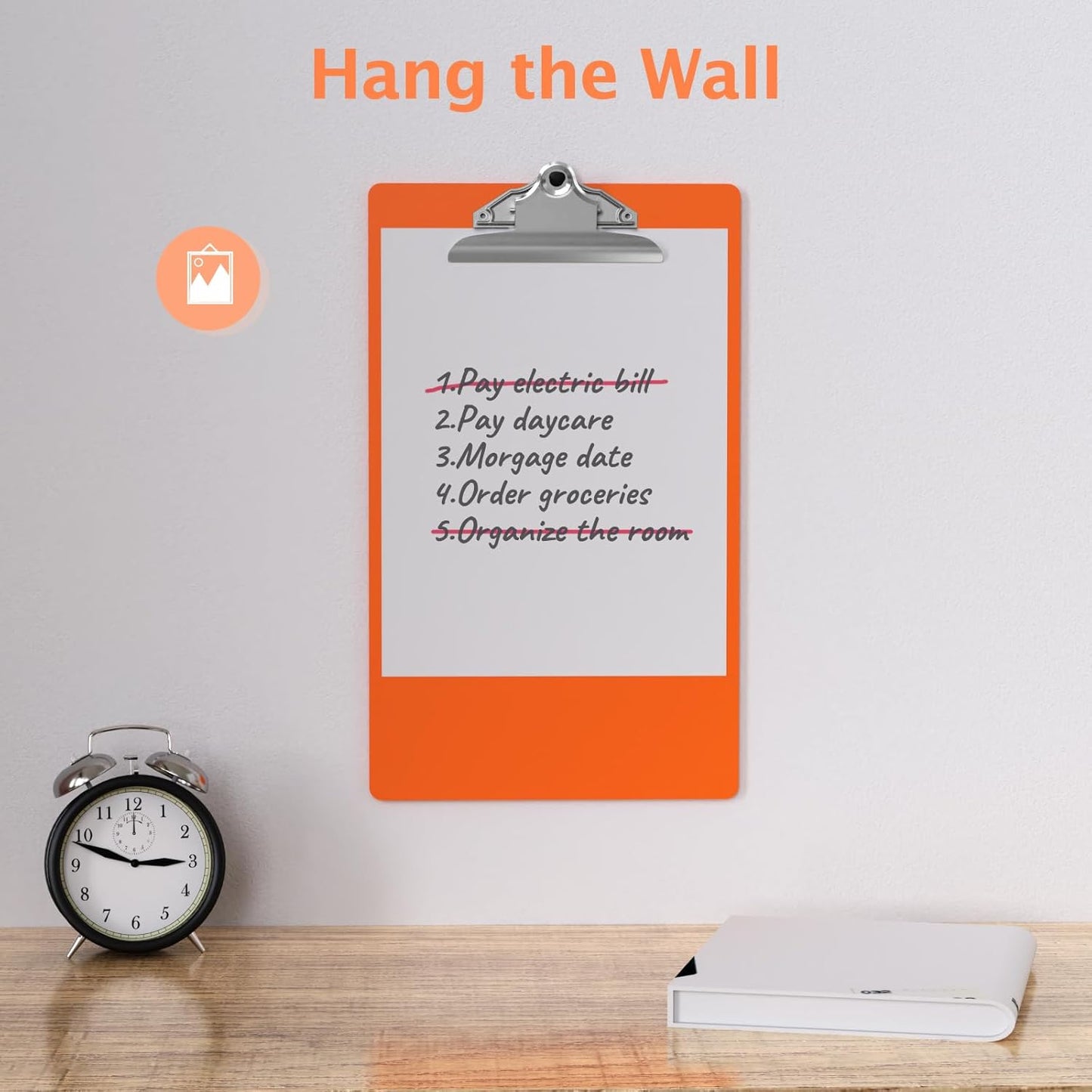 Legal Size Clipboard, Orange Plastic 8.5 x 14 Clip Board for Lawers, Heavy Duty Butterfly Clip, 9 x 15 in, Office & School Supply(Pack of 10)