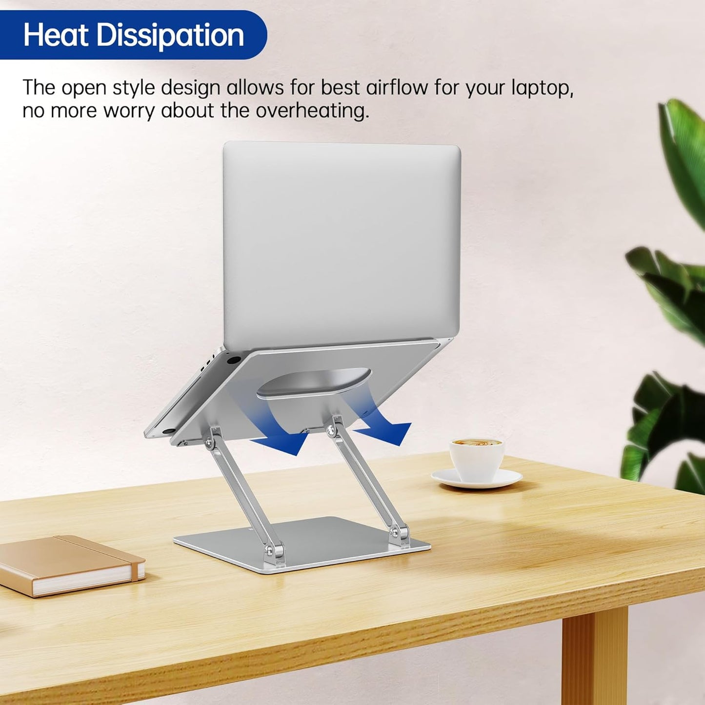 BESIGN LS10 Aluminum Laptop Stand, Ergonomic Adjustable Notebook Tablet Stand, Computer Holder Compatible with Air, Pro, Dell, HP, Lenovo More 10-14" Laptops, Silver