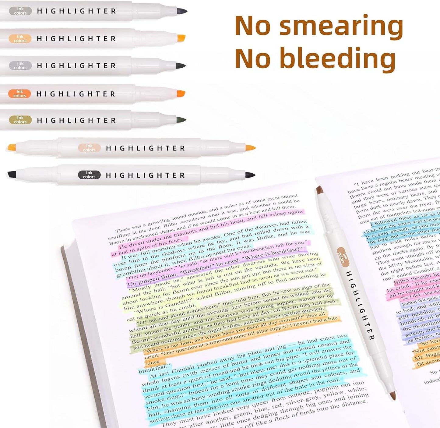 Pastel Highlighters Set, 8 Pack Highlighters Assorted Colors, Bible Highlighter No Bleed, Quick Dry Dual Tip Unique Retro Colors Highlighter Markers for Bible Journals Planners Books Notes