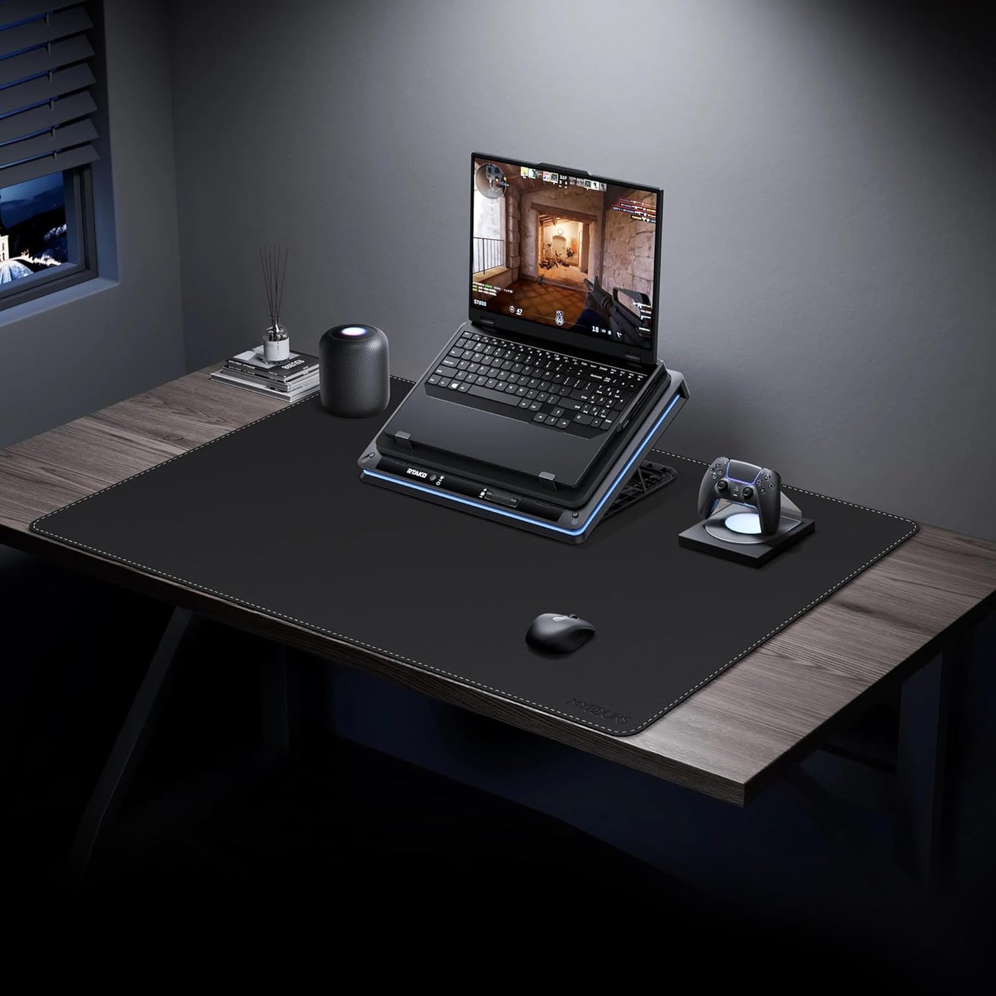 Mydours 36” x 24” Large Desk Mat - XL Desk Pad with PU Leather Surfaces - Extended Desk Mat for Home Office & Computer Workstation - Gaming Mouse pad for Keyboard & Laptop (Black)