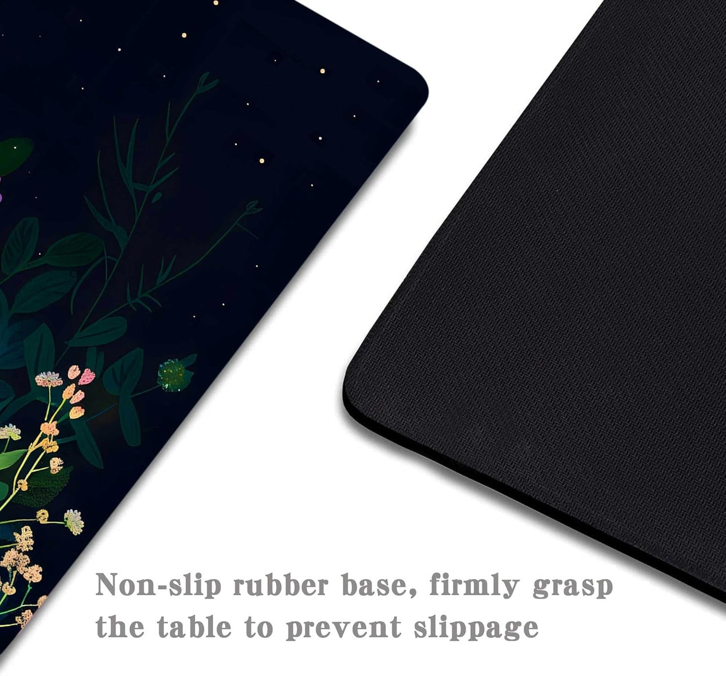 Black Beauty Folral Flowers Plants Mouse Pad,Brightly Colored Unique Design Computer Mousepad with Non-Slip Rubber Base for Women,Washable Mousepads Computer Mouse Pads for Desk Laptop