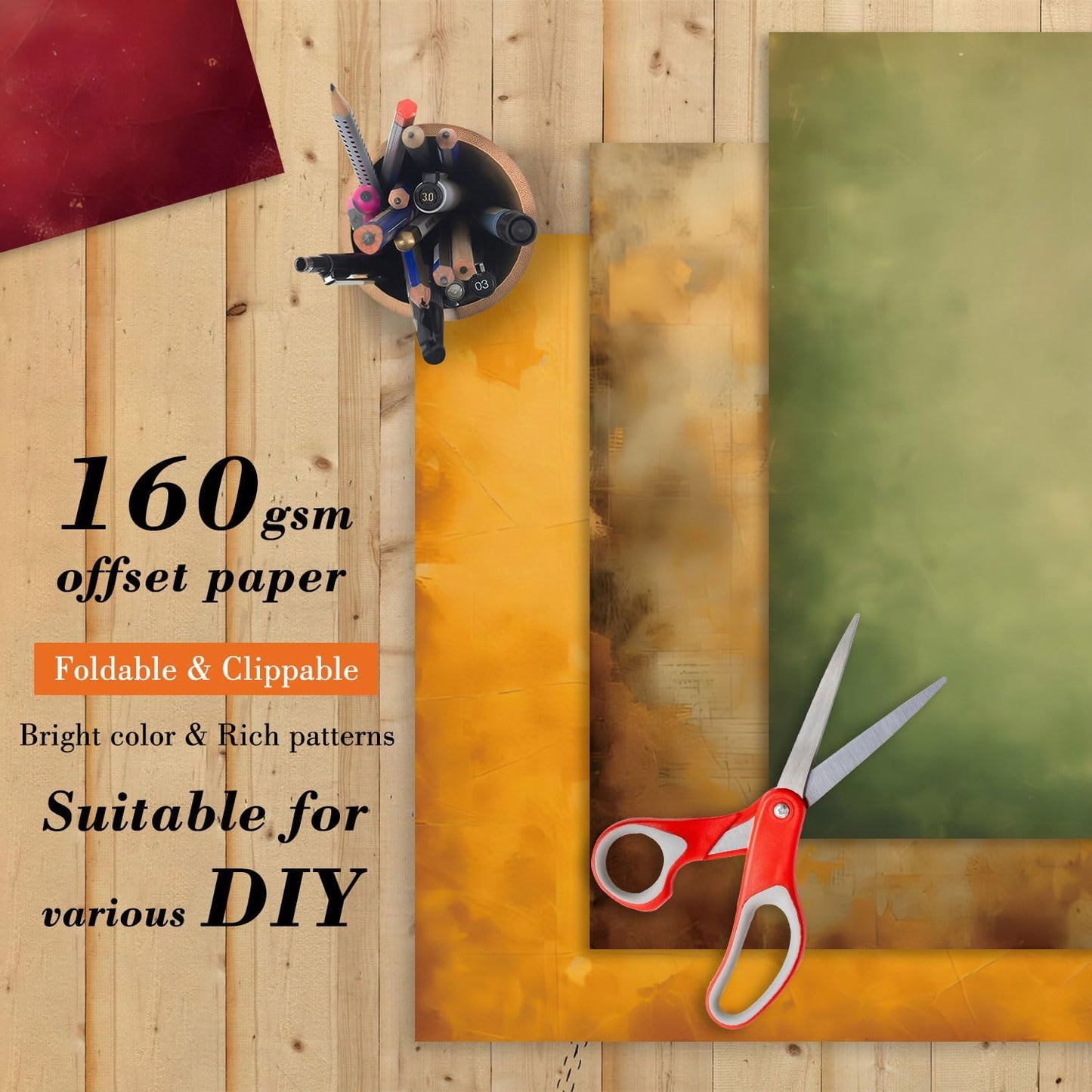 Color Art Scrapbook Paper Pad - 24 Sheets 6x6 in Retro Decorative Cardstock Supplies Decoupage Folded Designed Material Cardmaking Gift Wrapping DIY Planners Junk Journal Photo Album