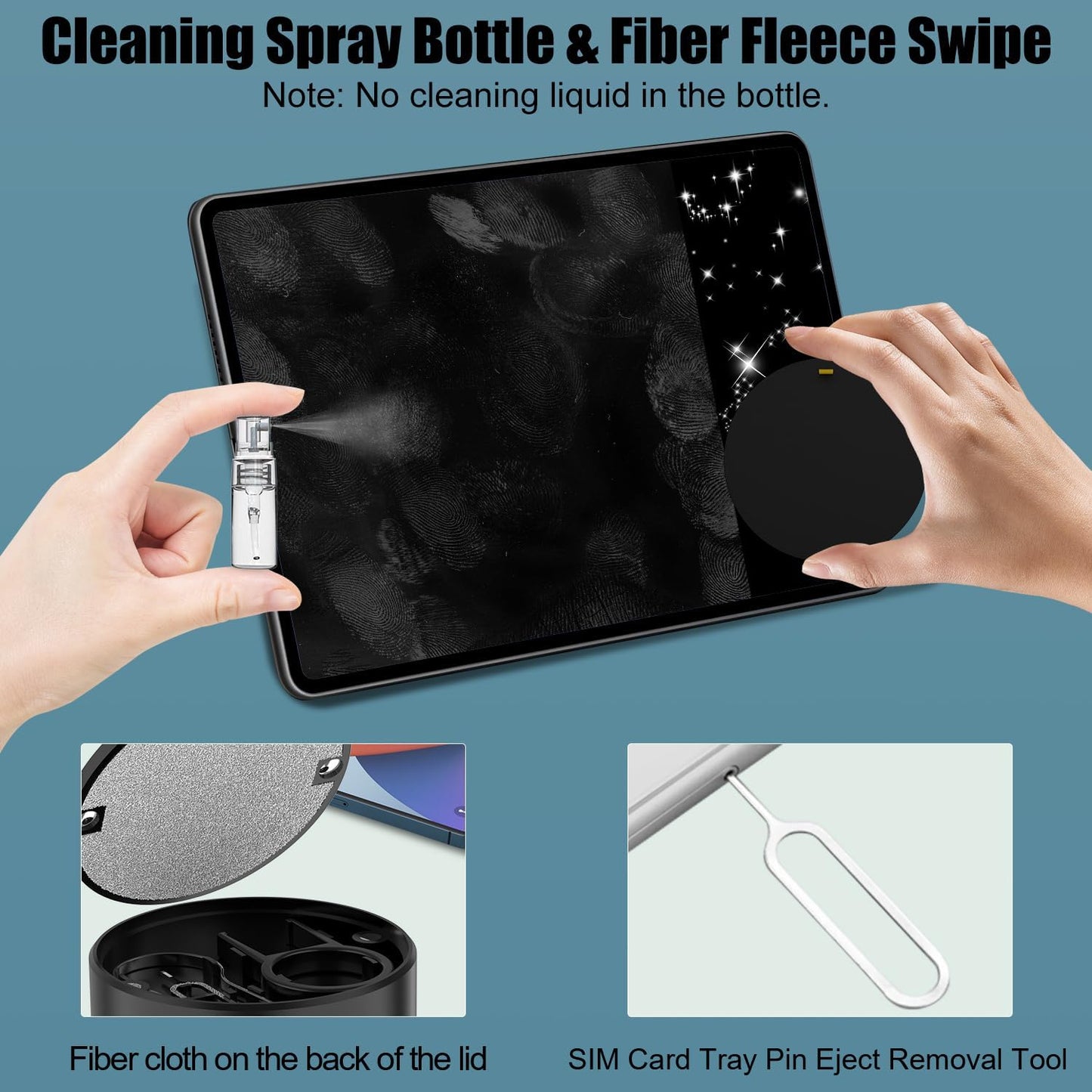 VICHYIE 20 in 1 Multifunctional Cleaner Kit for Electronic Devices, Keyboard Cleaning Brush, Headphones Cleaner Kit for AirPods, Multi-Tool for Cleaning Laptop, Earbuds, Camera, Cellphones (Black)