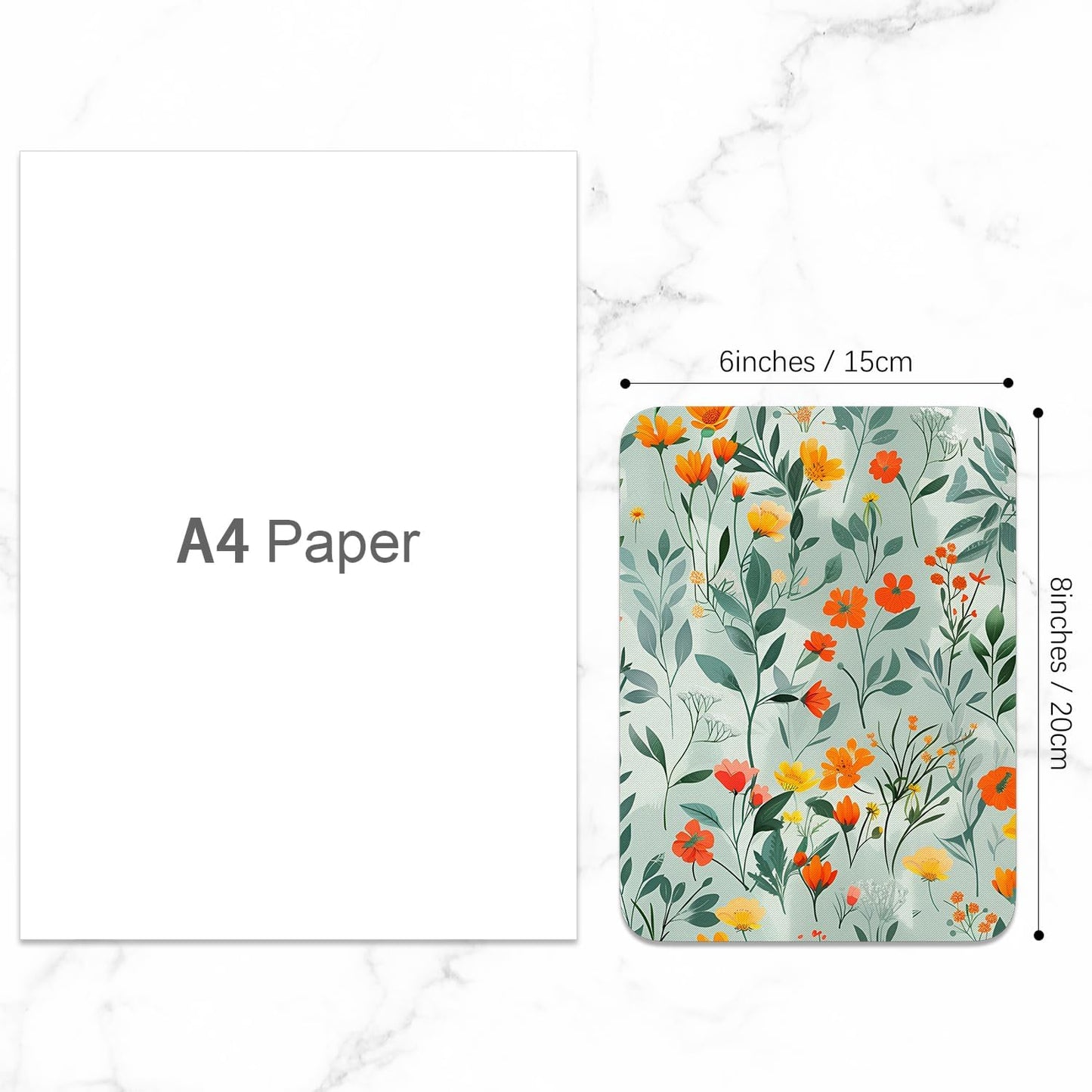 Small Mouse Pad, Mini Mouse Pad 6 x 8 Inch, Thick Rubber Waterproof Mouse Mat, Cute Mousepad for Women Men Wireless Mouse Laptops Home Office, Colorful Flowers and Plants