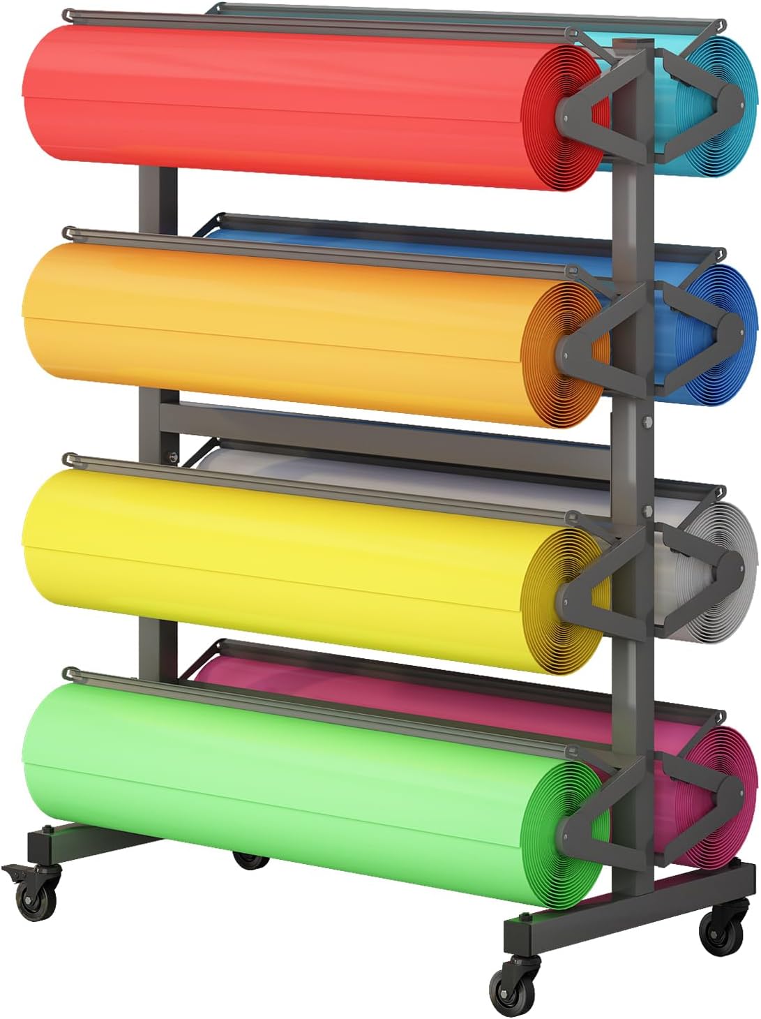 Large Wrapping Paper Roll Dispenser Holder Cutters, Craft & Butcher Rack Dispenser Stand and Cutter, Holds up to 8 Roll 36 Inch W x 9 Inch for Gift Classroom Arts Paper Activity Studio Store