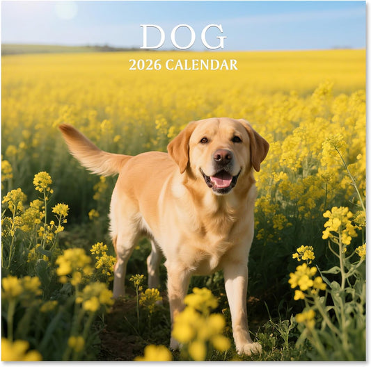 2026 Calendar, 2026 Wall Calendar, Monthly Calendars 12 Month Pet Dog 12" x 24" Opened, Thick Glossy Paper for Organizing Planning, Ideal for Home Office