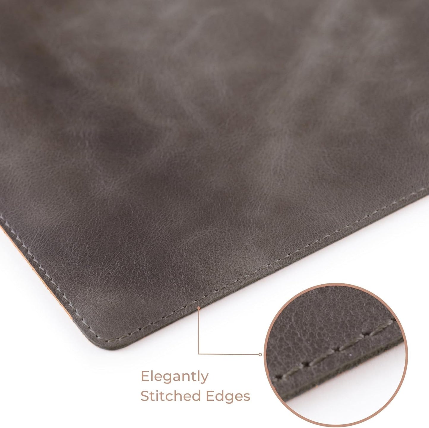 Genuine Leather Desk Mat - Executive Real Leather Desk Pad - Large (18 3/4" X 35 3/4") | Non-Slip Desk Blotter