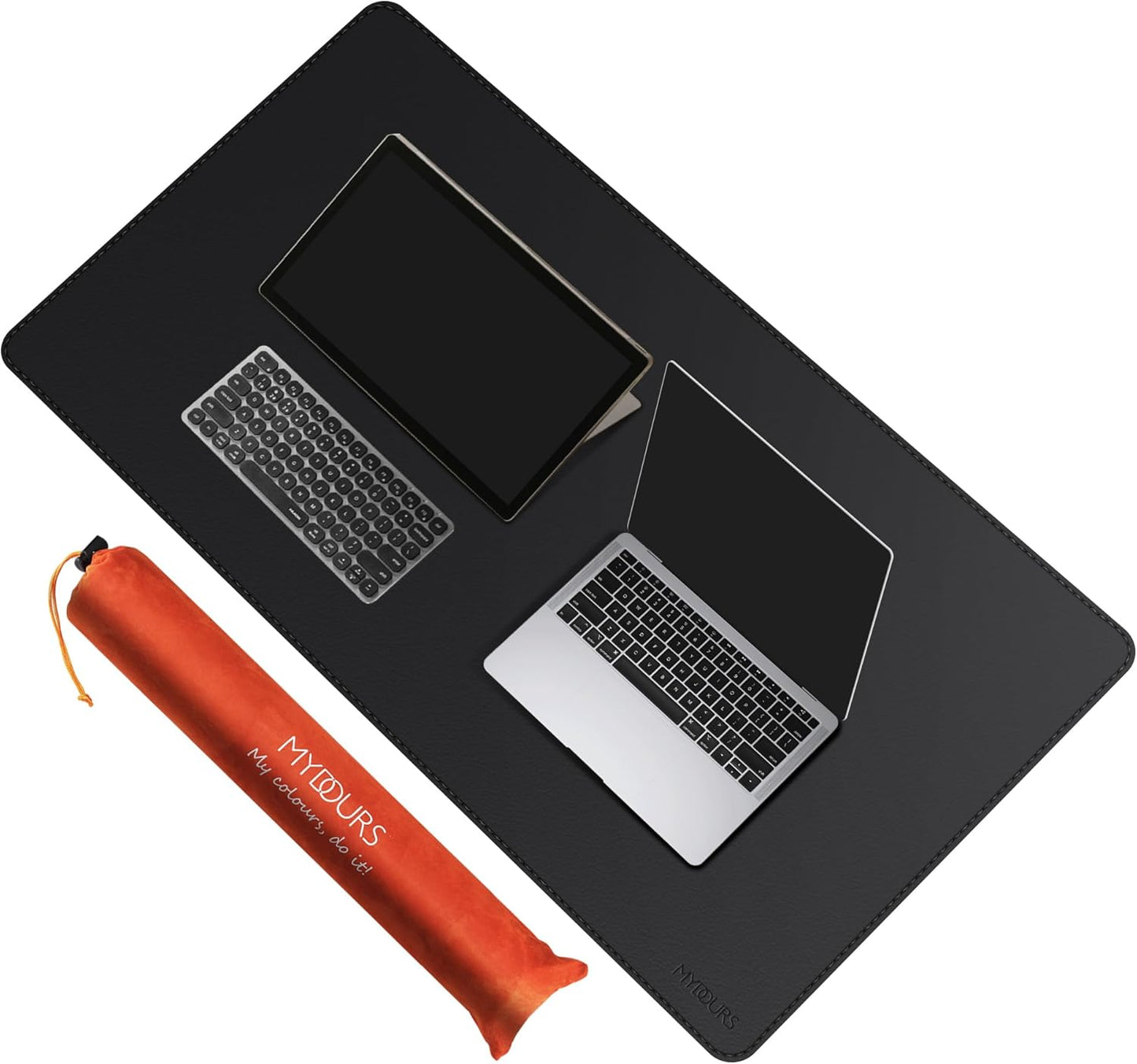 Mydours 43" x 24" Extra Large Desk Pad XXL, Desk Protector Mat with PU Leather, Large Desk Blotter Mat for Office, Home & Writing, Full Desk Pad for Keyboard and Mouse (Black)