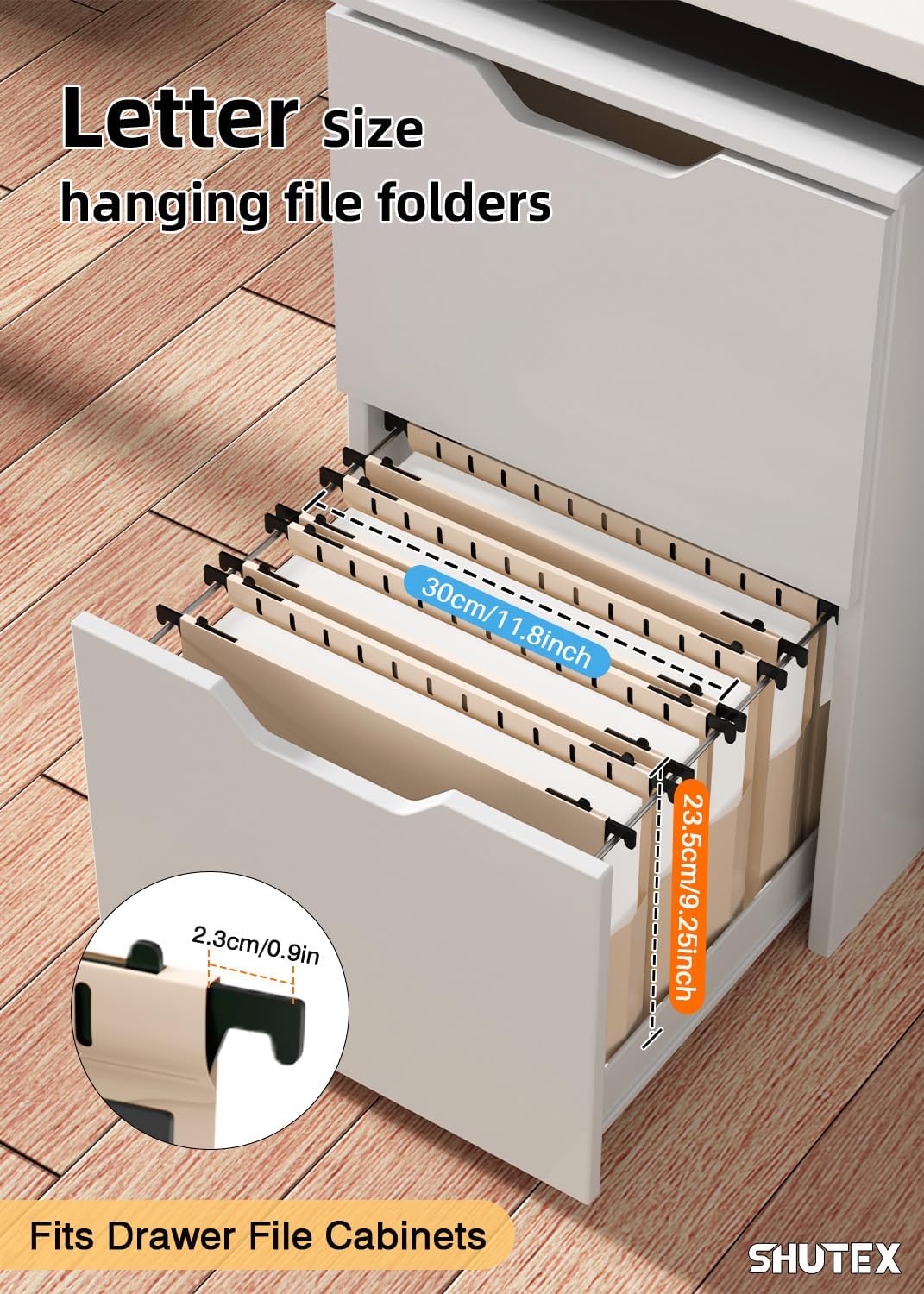 Extra Capacity Plastic Hanging File Folders,12 Pack Reinforced Hang Folder,Heavy Duty 2 Inch Expansion,Filing Cabinet Folders Letter Size for Bulk Files/Medical Charts(Light Beige)