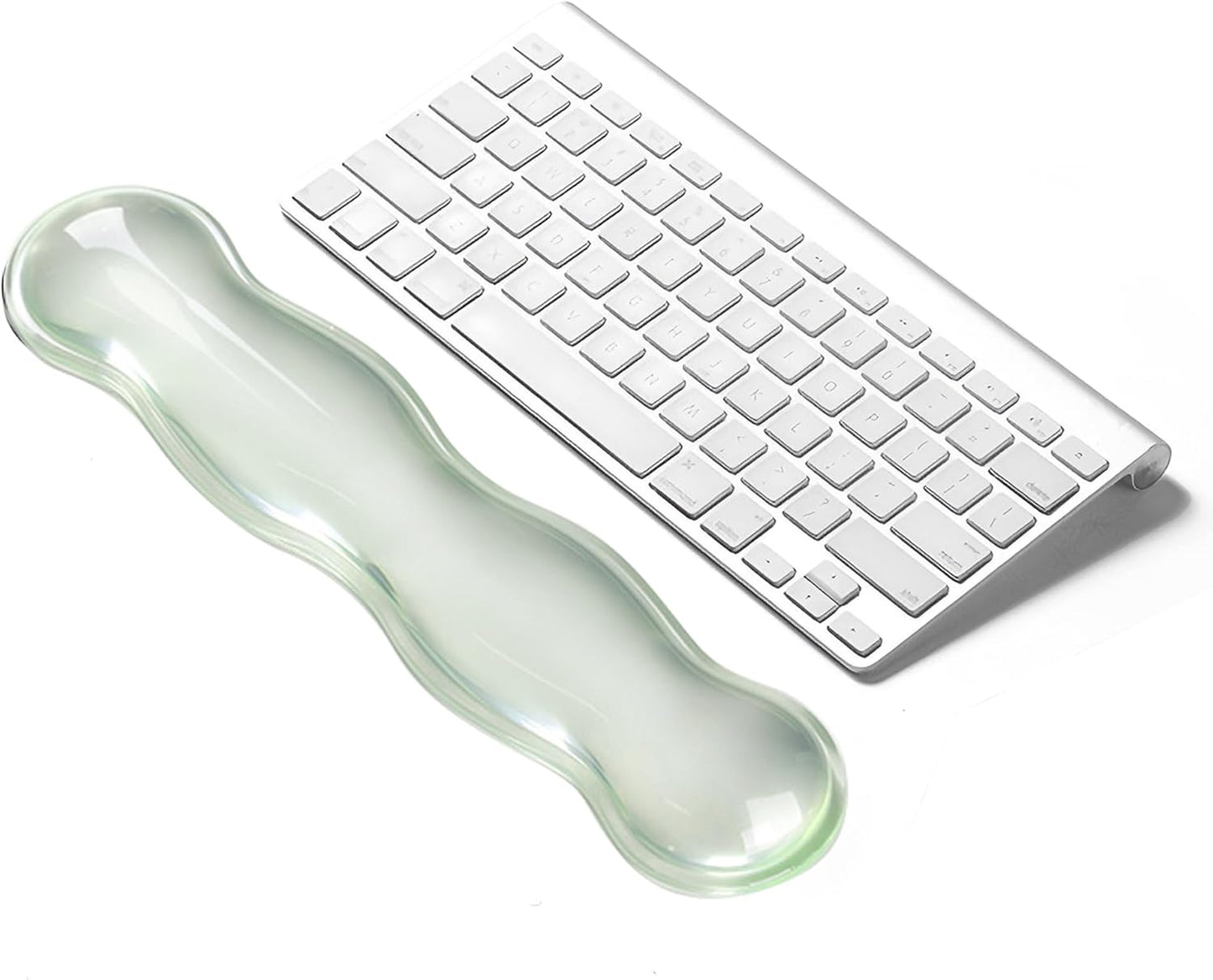 Clear Gel Wrist Rest for Keyboard, Ergonomic Keyboard Wrist Rest for Typing Pain Relief, Keyboard Arm Rest for Office, Gaming, Computer, Laptop - Transparent Green