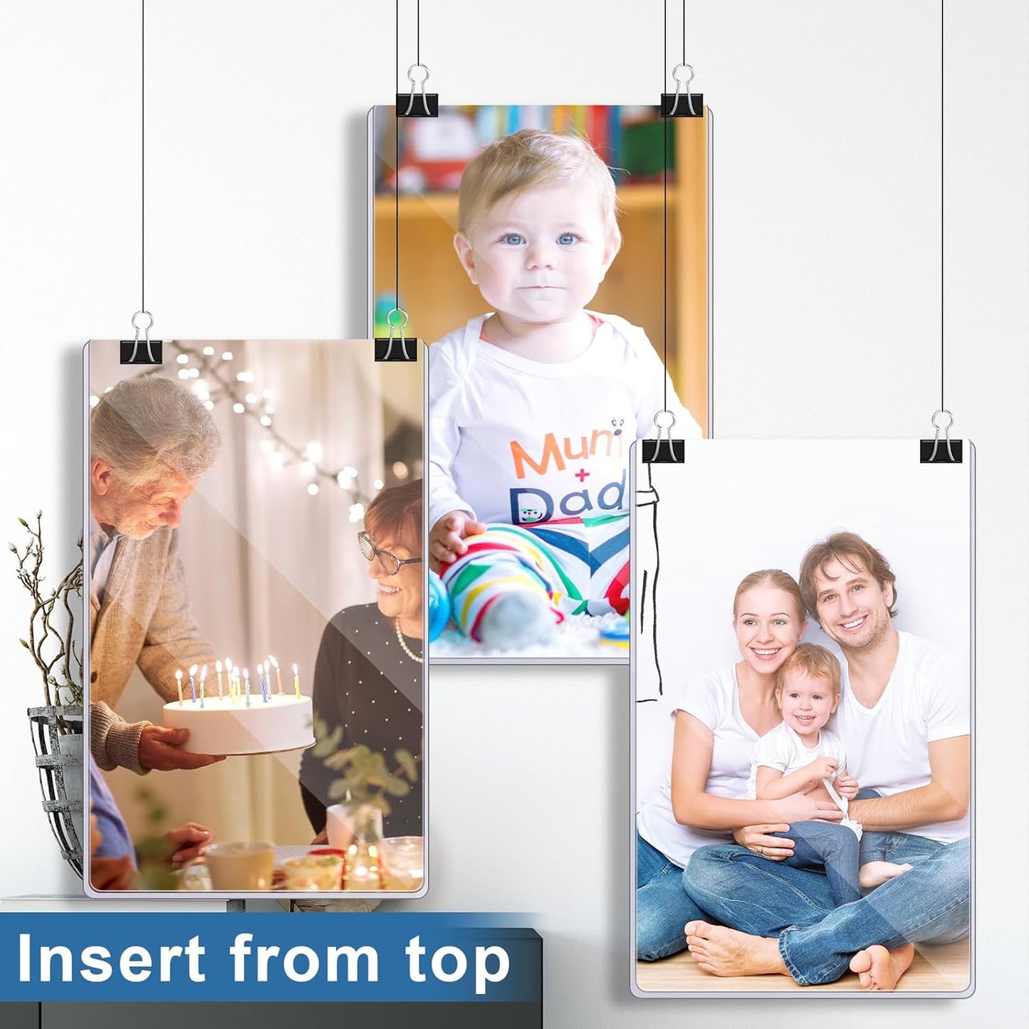 Henoyso 25 Pcs 8.5" x 14" Menu Cover Rigid Print Protectors Clear Heavy Duty Menu Holder Poster Protector Sleeve Hard Plastic Paper Sleeves for Page Sheet Photographs Document Birth Certificate