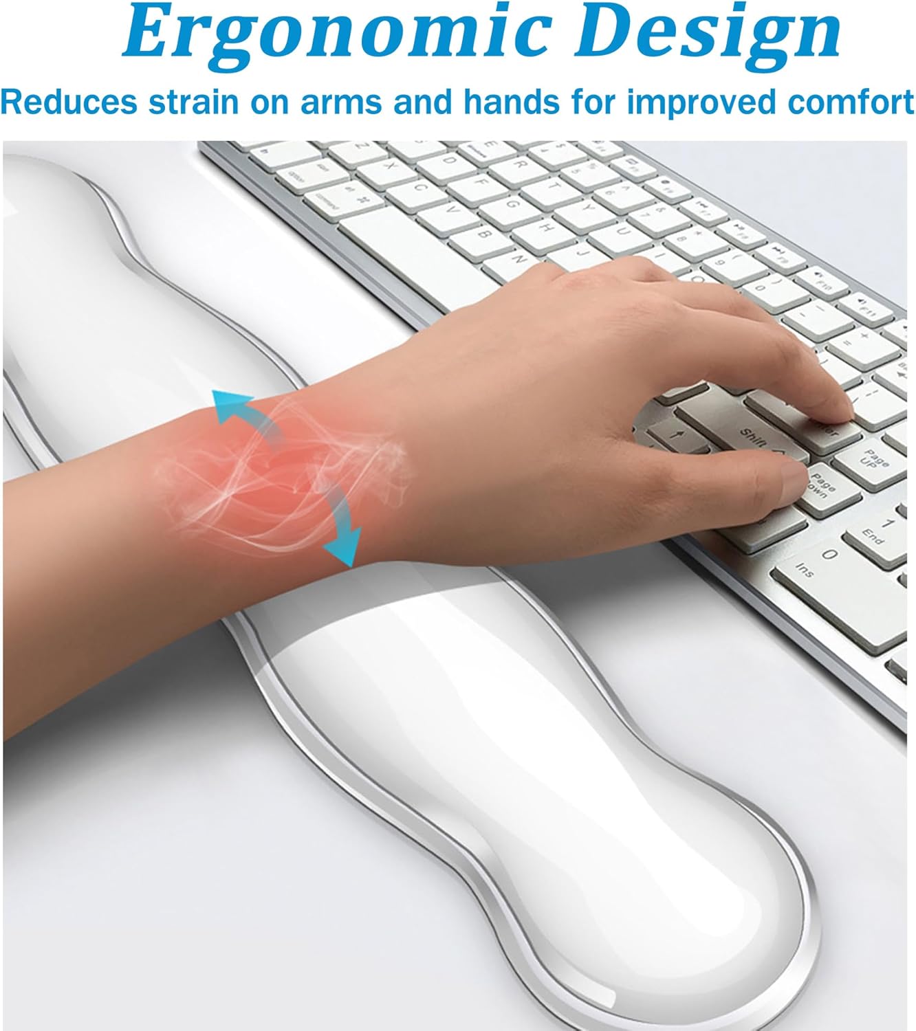Clear Gel Wrist Rest for Keyboard, Ergonomic Keyboard Wrist Rest for Typing Pain Relief, Keyboard Arm Rest for Office, Gaming, Computer, Laptop - Transparent Green